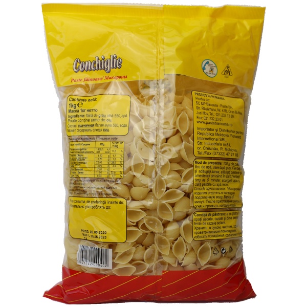 Paste Făinoase Conchiglie BANEASA 1KG - imagine 2