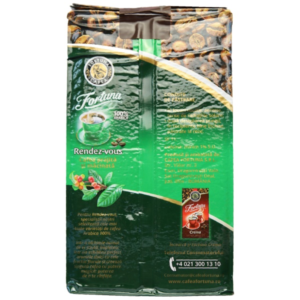 Pachet de cafea vidat - 500g- Fortuna Randez-Vous - imagine 2
