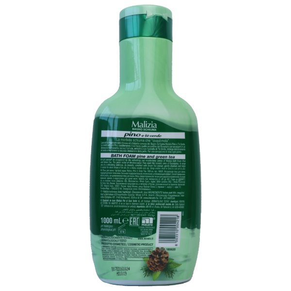 Gel de duș- 1000ml- Malizia Pine and Green Tea - imagine 2