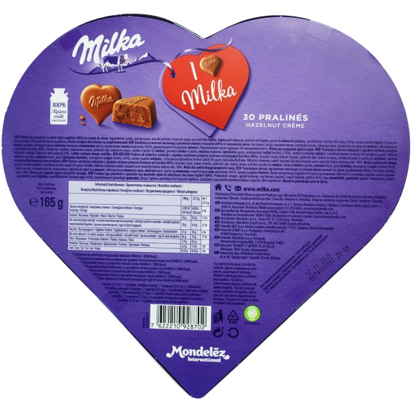 Cutie Bomboane Milka- 165g- 30 Praline cu cremă de alune - imagine 2