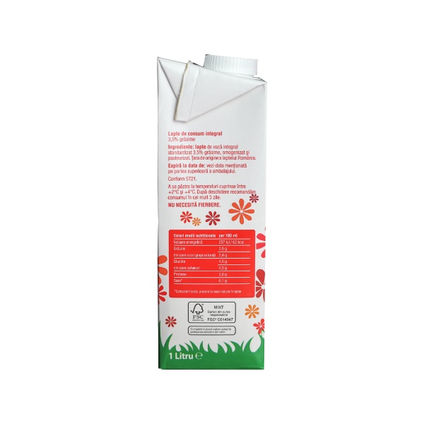 Lapte-Poiana Florilor Cutie 1L-3,5% Grăsime - imagine 2