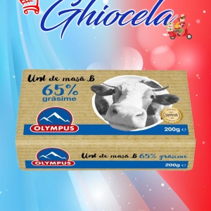 Unt de masa din lapte de vaca Olympus 65% grasime, 200 g.